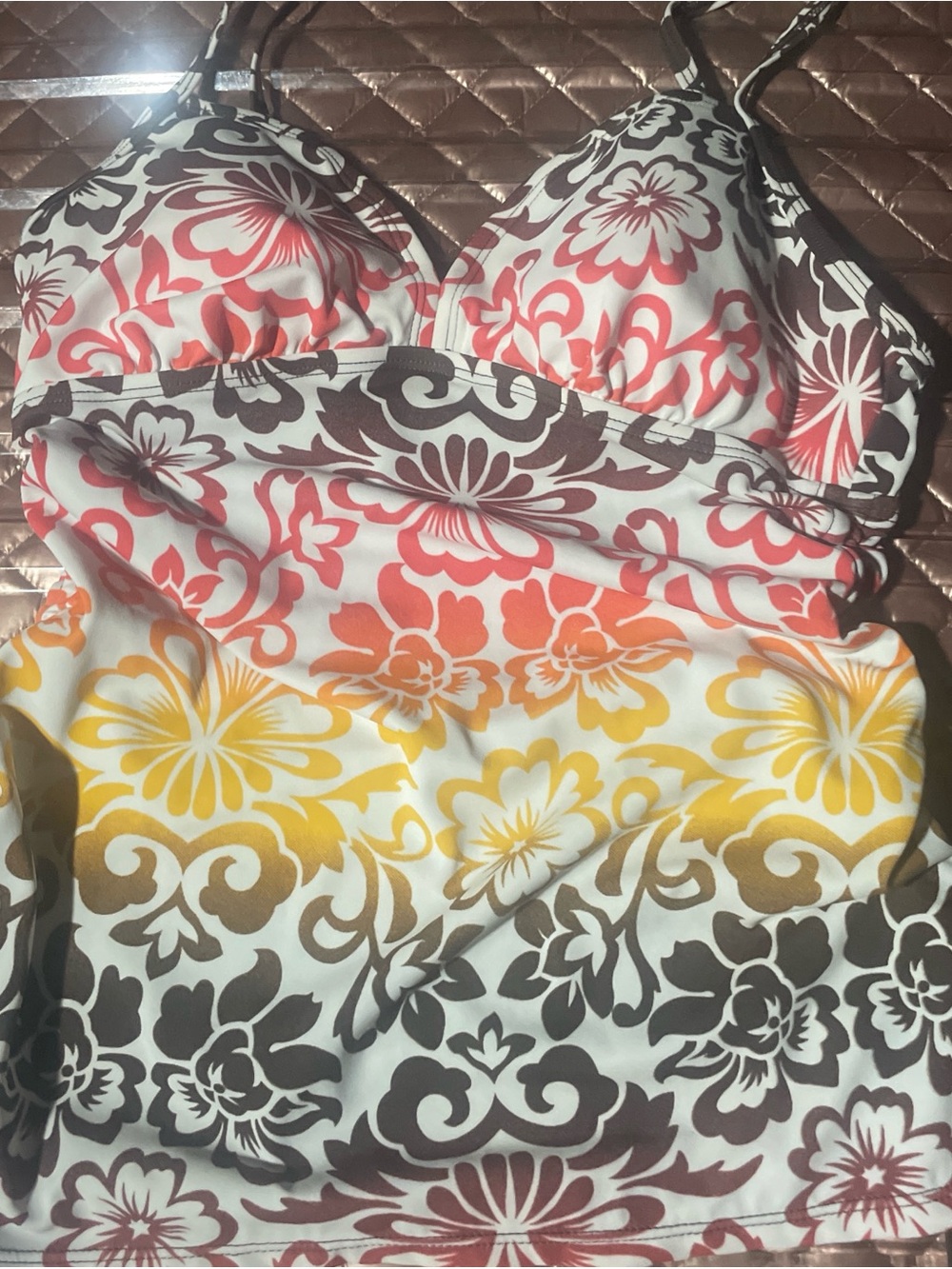 a.n.a Floral Ombre Camisole — Coral, Yellow & Brown